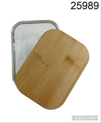 Imagen de TUPPER VIDRIO CON TAPA HERMETICA DE BAMBOO 3.26